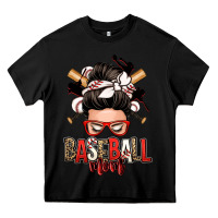 Black baseball mom messy bun Heavy Core Tee - Zillion Design Studio