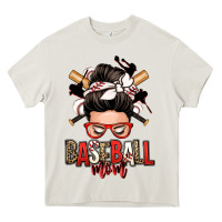 Cream baseball mom messy bun Heavy Core Tee - Zillion Design Studio