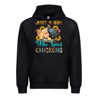 Black just a girl who loves chickens Urban Hoodie - OliviaCreatesArt