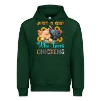 Forest Green just a girl who loves chickens Urban Hoodie - OliviaCreatesArt