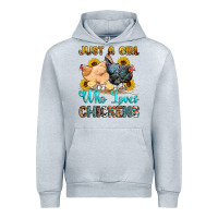 Heather Grey just a girl who loves chickens Urban Hoodie - OliviaCreatesArt