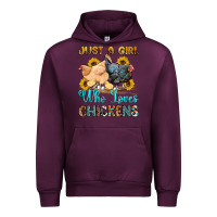Mauve Wine just a girl who loves chickens Urban Hoodie - OliviaCreatesArt