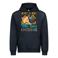 Navy just a girl who loves chickens Urban Hoodie - OliviaCreatesArt
