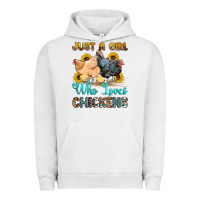 Pigment Lunar Rock just a girl who loves chickens Urban Hoodie - OliviaCreatesArt