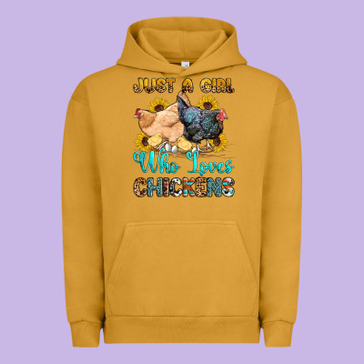 Just A Girl Who Loves Chickens Urban Hoodie Designed By Oliviacreatesart