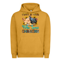 Pigment Peanut Butter just a girl who loves chickens Urban Hoodie - OliviaCreatesArt