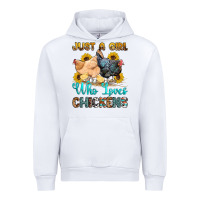 White just a girl who loves chickens Urban Hoodie - OliviaCreatesArt