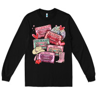 Black valentines day cassette tapes Long Sleeve Tee - MaliasSmallBusiness