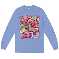 Colony Blue valentines day cassette tapes Long Sleeve Tee - MaliasSmallBusiness
