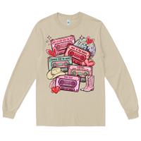 Mushroom valentines day cassette tapes Long Sleeve Tee - MaliasSmallBusiness
