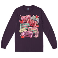 Plum valentines day cassette tapes Long Sleeve Tee - MaliasSmallBusiness