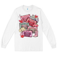White valentines day cassette tapes Long Sleeve Tee - MaliasSmallBusiness