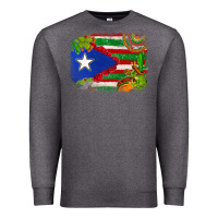 Charcoal Heather Mexico and Puerto Rico flag Premium Sweatshirt - texasbilliewilder