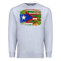 Heather Grey Mexico and Puerto Rico flag Premium Sweatshirt - texasbilliewilder