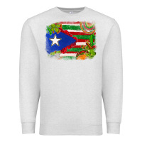 Oatmeal Heather Mexico and Puerto Rico flag Premium Sweatshirt - texasbilliewilder