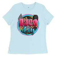 Baby Blue race day Ladies Tee - Zillion Design Studio