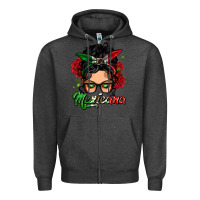 Charcoal Heather mexicana woman messy bun Zipper Hoodie - LillyAllenDesigns