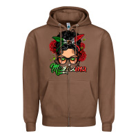 Chestnut mexicana woman messy bun Zipper Hoodie - LillyAllenDesigns