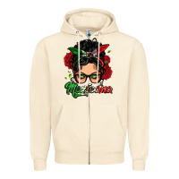 Sandshell mexicana woman messy bun Zipper Hoodie - LillyAllenDesigns