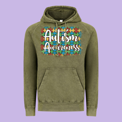 Autism Awareness Puzzle Background Vintage Hoodie Designed By Artiststas