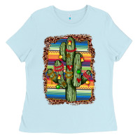 Baby Blue Christmas cactus Ladies Tee - JahusDesignShop