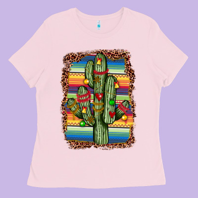 Christmas Cactus Ladies Tee Designed By Jahusdesignshop