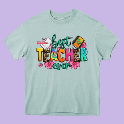 Best Teacher Ever Heavy Core Tee Designed By Zillion Design Studio