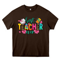 Chocolate Brown best teacher ever Heavy Core Tee - Zillion Design Studio