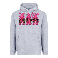 Heather Grey breast cancer afro gnomies Heavyweight Hoodie - texasbilliewilder