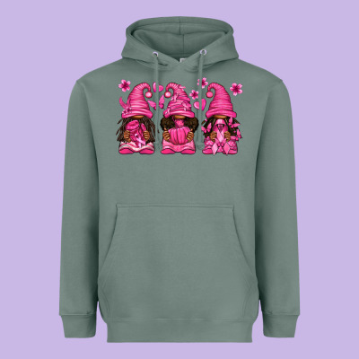 Breast Cancer Afro Gnomies Heavyweight Hoodie Designed By Texasbilliewilder