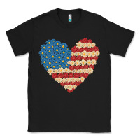 Black american heart flag Classic Tee - MaliasSmallBusiness