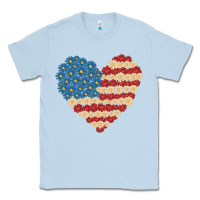 Dusty Blue american heart flag Classic Tee - MaliasSmallBusiness