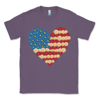 Lavender american heart flag Classic Tee - MaliasSmallBusiness