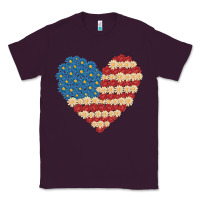Plum american heart flag Classic Tee - MaliasSmallBusiness