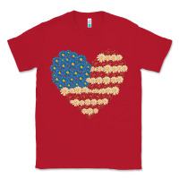 Red american heart flag Classic Tee - MaliasSmallBusiness