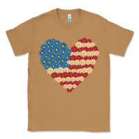 Toasted Coconut american heart flag Classic Tee - MaliasSmallBusiness