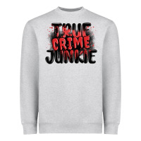 Heather Grey true crime junkie Heavyweight Sweatshirt - MaliasSmallBusiness
