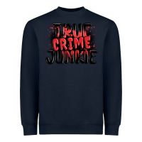 Navy true crime junkie Heavyweight Sweatshirt - MaliasSmallBusiness