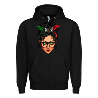 Black mexican latina girl messy bun Zipper Hoodie - LillyAllenDesigns