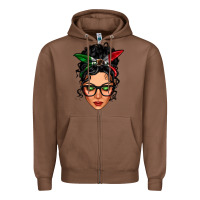 Chestnut mexican latina girl messy bun Zipper Hoodie - LillyAllenDesigns