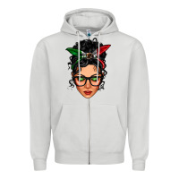 Mexican Latina Girl Messy Bun Zipper Hoodie | Teevron
