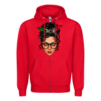 Red mexican latina girl messy bun Zipper Hoodie - LillyAllenDesigns