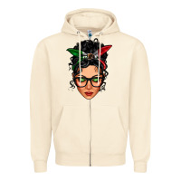 Sandshell mexican latina girl messy bun Zipper Hoodie - LillyAllenDesigns