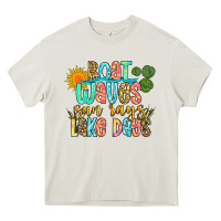 Cream boat waves sun rays lake days Heavy Core Tee - Zillion Design Studio