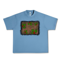Pebble Blue christmas plaid leopard mistletoe background Urban Heavy Tee - BarkalooDesign