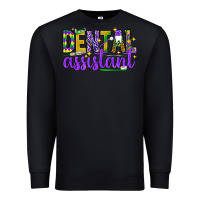 Black Mardi Gras Dental Assistant Premium Sweatshirt - NancyCooperArtShop