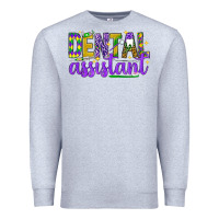 Heather Grey Mardi Gras Dental Assistant Premium Sweatshirt - NancyCooperArtShop