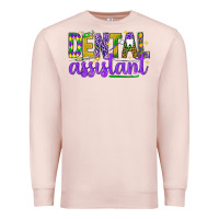 Pale Pink Mardi Gras Dental Assistant Premium Sweatshirt - NancyCooperArtShop
