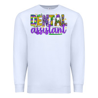 White Mardi Gras Dental Assistant Premium Sweatshirt - NancyCooperArtShop