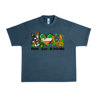 Midnight Navy peace love st patricks Urban Heavy Tee - AdoDesignShop